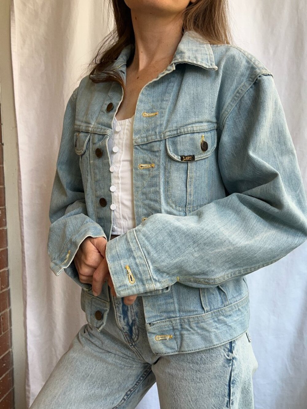 Vintage Lee Denim Jacket Made in USA Light Wash Fits Like XS S